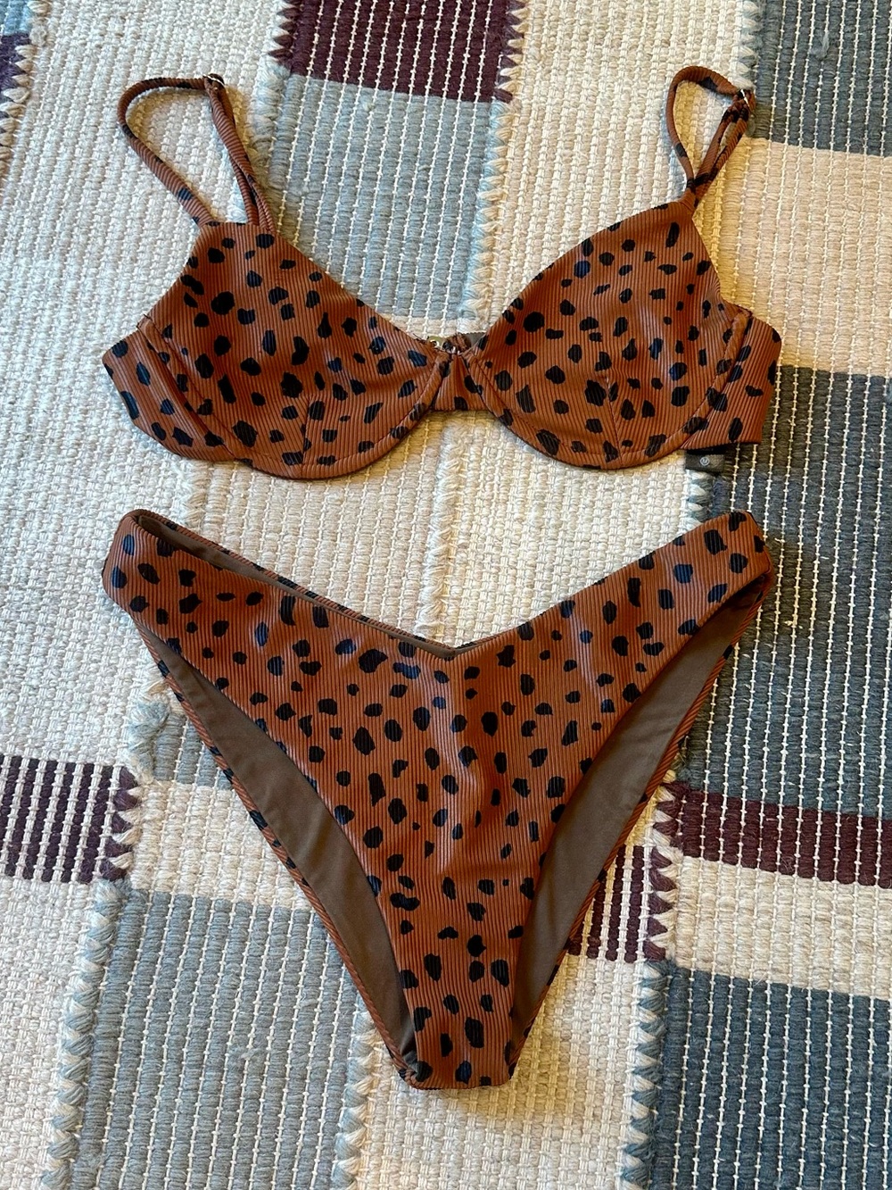 Beach Riot Camilla Brown Spot Bikini Set